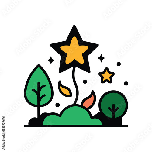 flowers and star garden