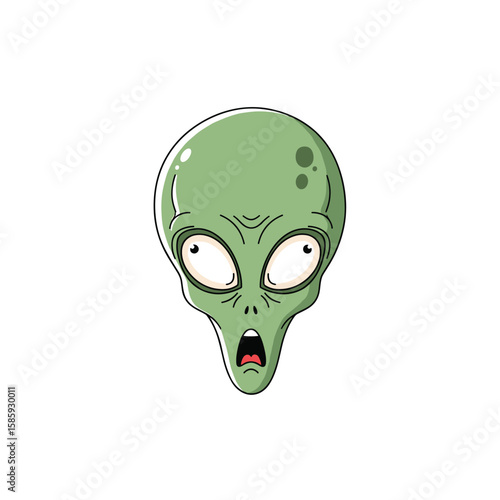 Surprised alien face extraterrestrial visitors from outer space concept