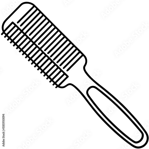 Hairbrush or comb line art vector