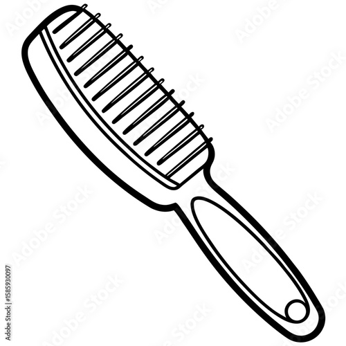 Hairbrush or comb line art vector