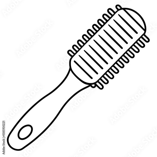 Hairbrush or comb line art vector