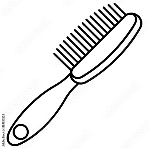 Hairbrush or comb line art vector