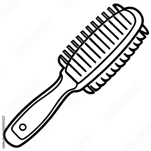 Hairbrush or comb line art vector