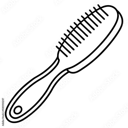 Hairbrush or comb line art vector