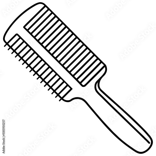 Hairbrush or comb line art vector