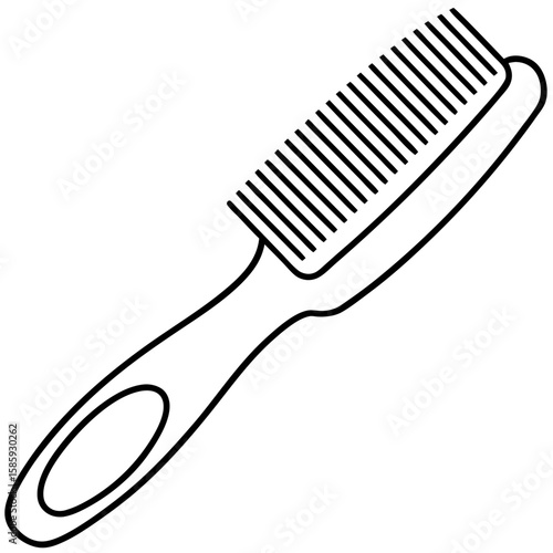Hairbrush or comb line art vector