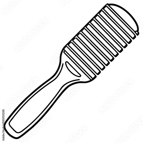 Hairbrush or comb line art vector