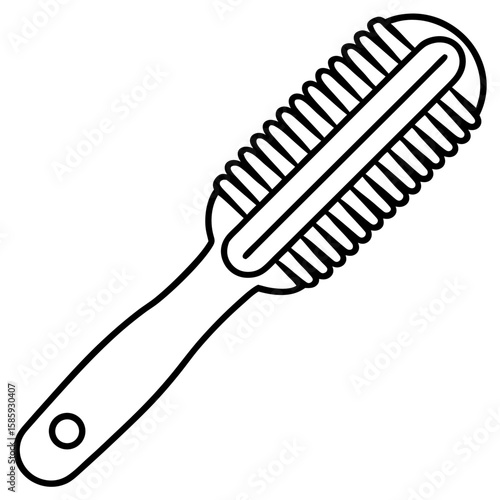 Hairbrush or comb line art vector