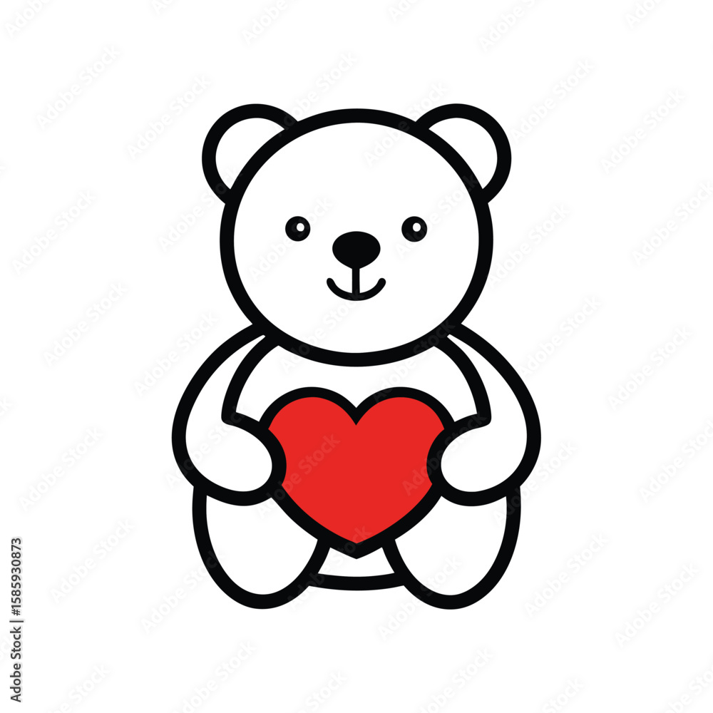 Naklejka premium teddy bear with heart