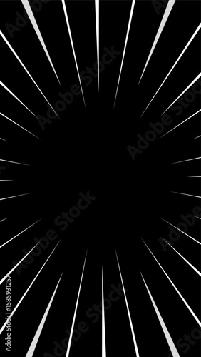 A black and white vertical comic background with sharp lines. Suitable for comics, prints, posters, etc.