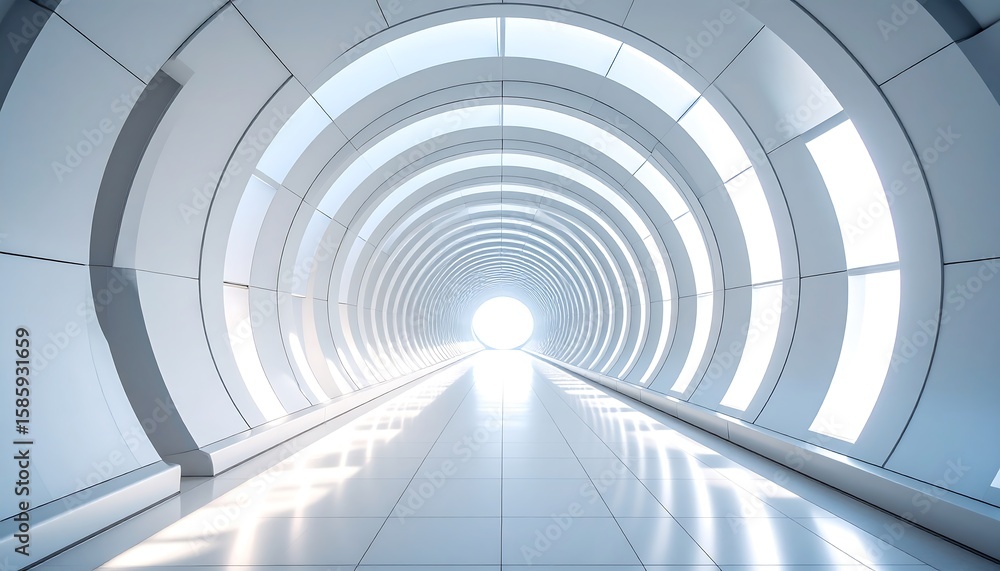 Fototapeta premium Futuristic tunnel hallway