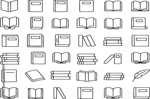 Minimalist Line Art Icons of Various Tools and Equipment vector