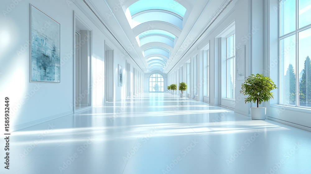 Fototapeta premium Modern white hallway interior design