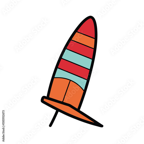 windsurfer silhouette vector illustration