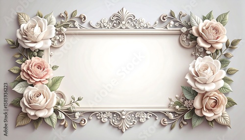 Floral frame with empty space