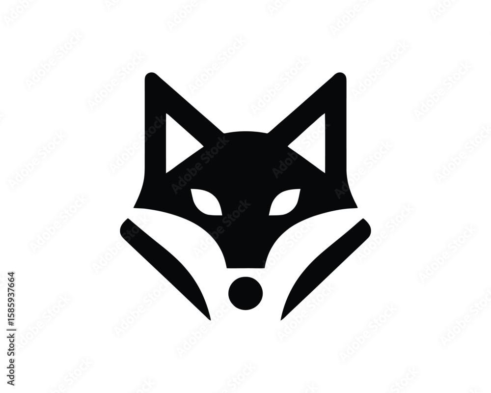 Fototapeta premium Minimalist geometric fox head vector illustration