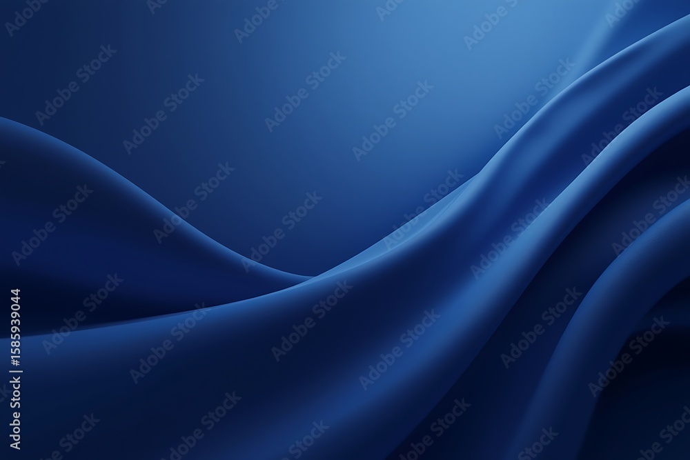 Obraz premium Deep blue fabric waves with smooth light and shadow image