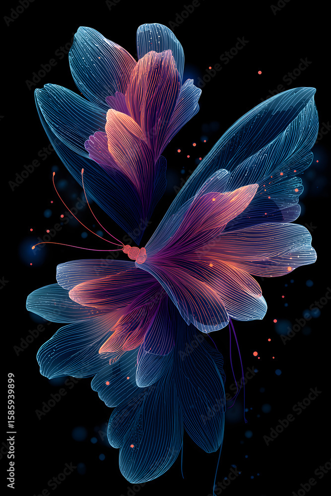 Fototapeta premium Floral Butterfly