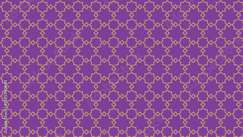 Wallpaper Mural Seamless Islamic geometric pattern in purple and gold. Perfect for Ramadan, Eid, backgrounds, wallpapers, Islamic art, textiles, and decorative designs. Torontodigital.ca