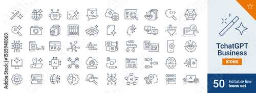 Tchat gpt icons Pixel perfect. system, computer, chatbot, ...	
