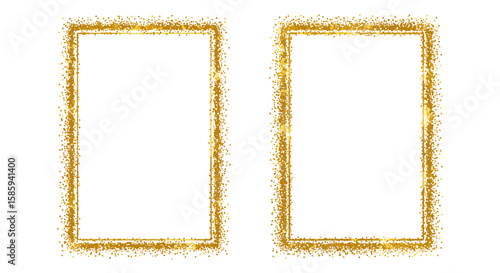 Elegant gold glitter frame set for invitations and creative design projects