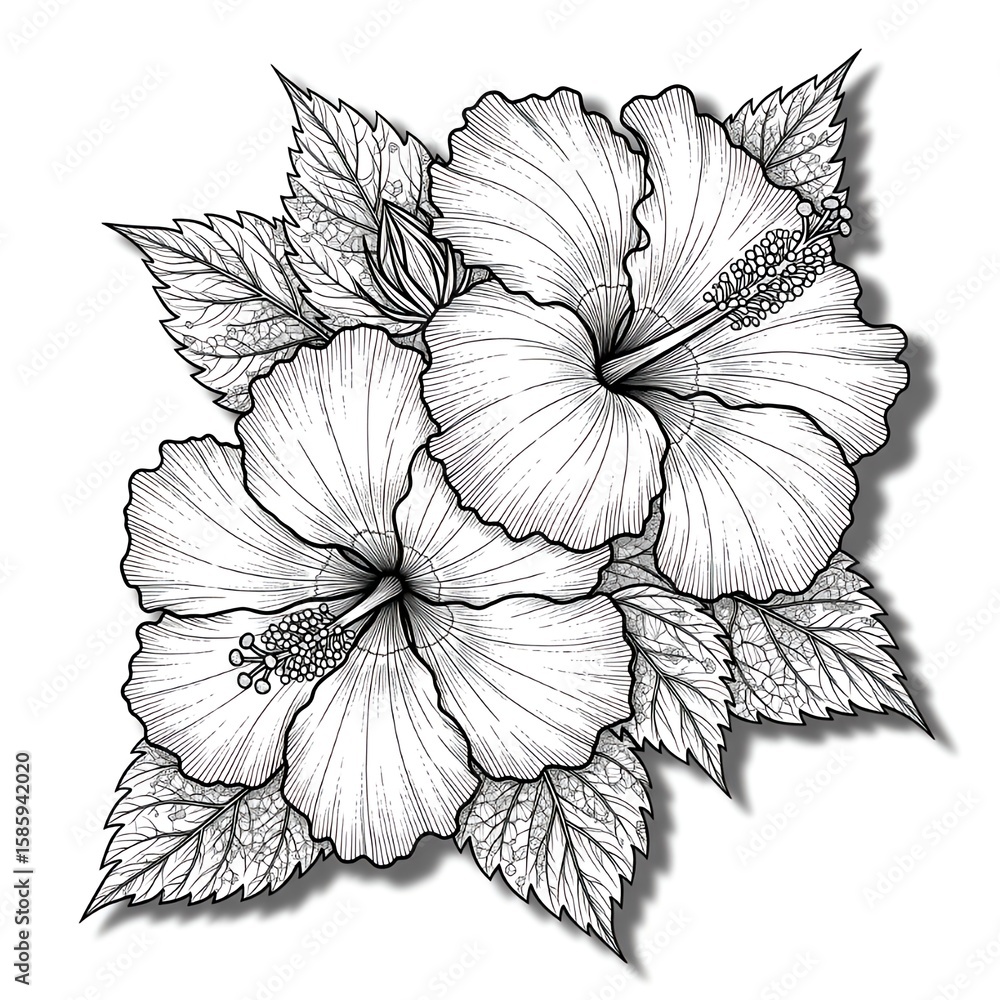 Fototapeta premium flower outline 