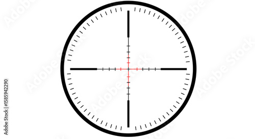 Precision crosshair design with circular reticle and red center line