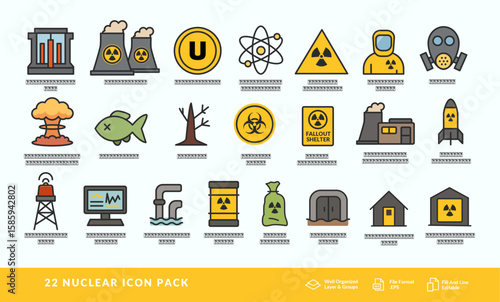 Vászonkép 22 Nuclear and Industial Icon Pack
