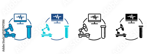 Medical Devices Icon Set With Multiple Styles. Vector Illustration