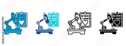 Medical Test Icon Set With Multiple Styles. Vector Illustration