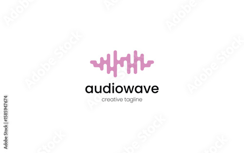 Minimal Soft Soundwave Bars Logo. Can be used for podcast branding, audio tech startups, or music app icons