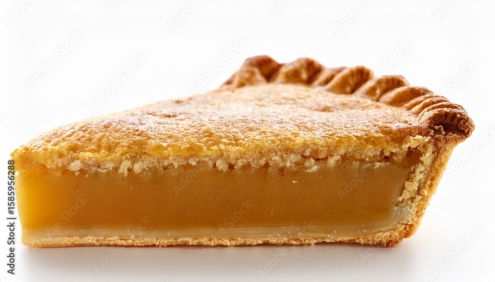 Fototapeta premium delicious sugar pie a sweet quebec style dessert features a flaky crust and a rich filling isolated against a white background highlighting its golden color