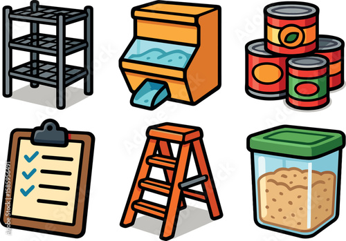 Household storage and organization essentials illustration