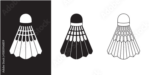 set vector various Badminton Shuttlecock Badminton shuttlecock icon vector silhouettes, 