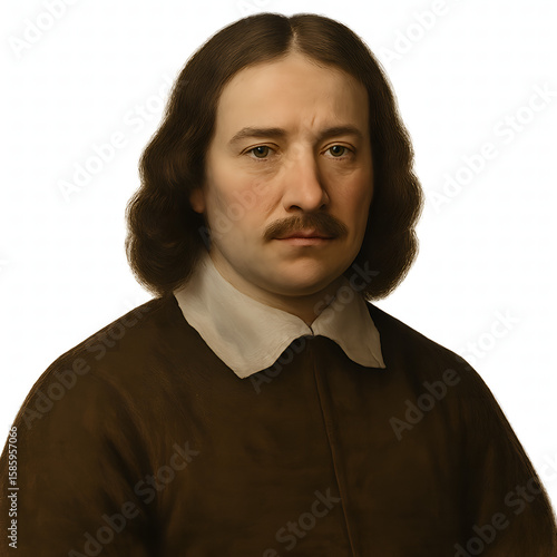 Portrait of a Stern-Looking Historical Man