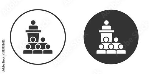 Lecture icon flat pictogram for web. Symbol, logo illustration. Vector graphics