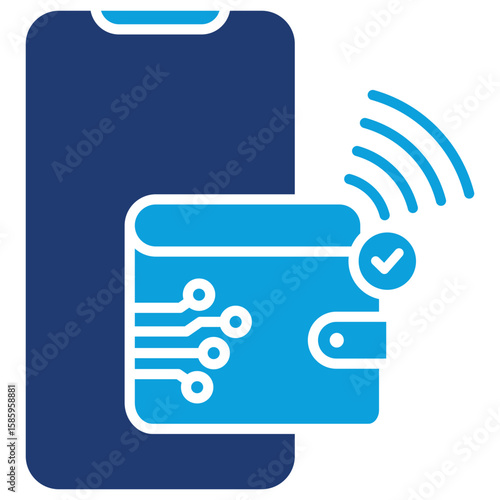 Near Field Communication Flat Blue Icon