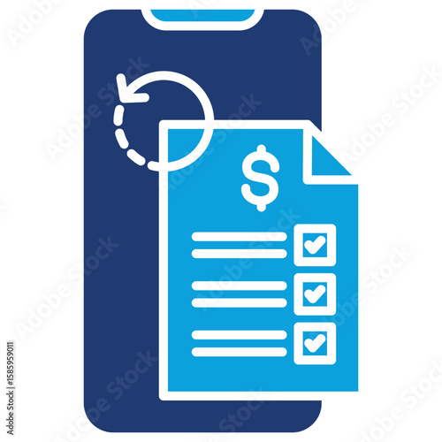 Transaction History Flat Blue Icon