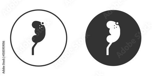 Kidney disease icon flat pictogram for web. Symbol, logo illustration. Vector graphics