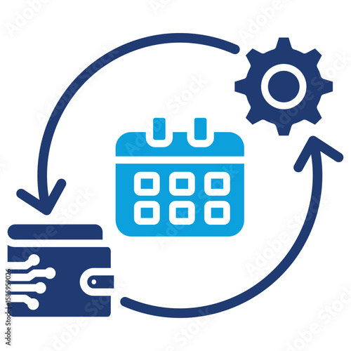 Subscription Management Flat Blue Icon