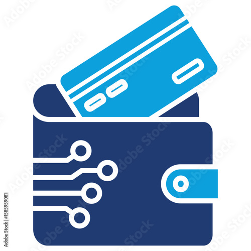 Credit Card Integration Flat Blue Icon