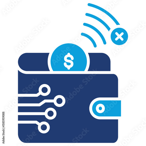 Offline Payment Flat Blue Icon