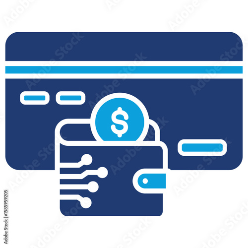Prepaid Card Flat Blue Icon