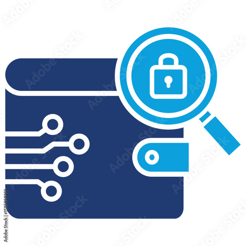 Fraud Detection Flat Blue Icon