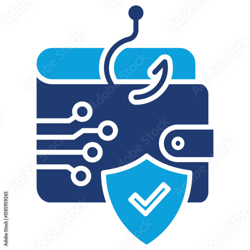 Identity Theft Protection Flat Blue Icon