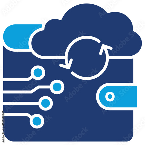 Backup And Restore Flat Blue Icon