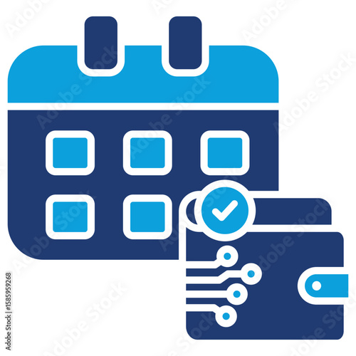 Payment Scheduling Flat Blue Icon