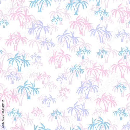 Palm jungle seamless pattern. Textile print with trees. Natural vector backgr...
