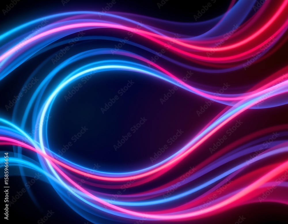 Fototapeta premium an abstract design composed of curved lines in shades of blue and red, which resemble a stylized representation of electric currents or perh