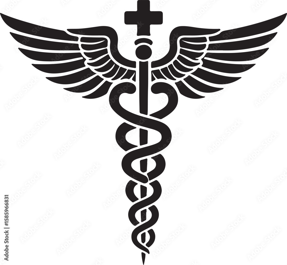 Medical Symbol with Wings and Serpents Medical Symbol with Wings and Serpents
